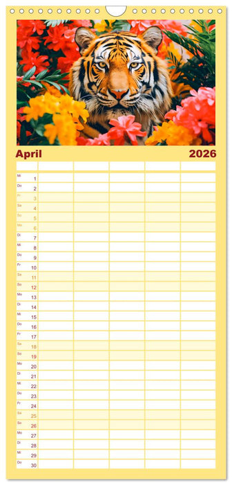 Animal Art - Tiere und Blumen (CALVENDO Familienplaner 2026)