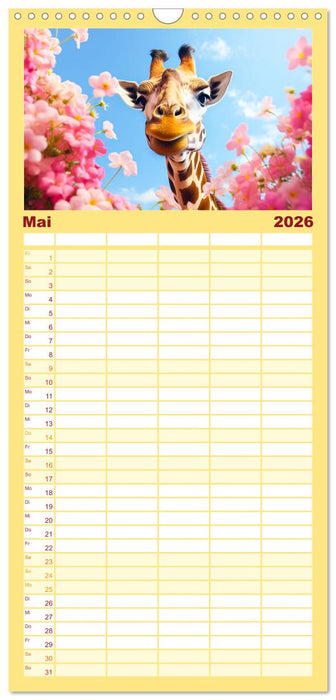 Animal Art - Tiere und Blumen (CALVENDO Familienplaner 2026)