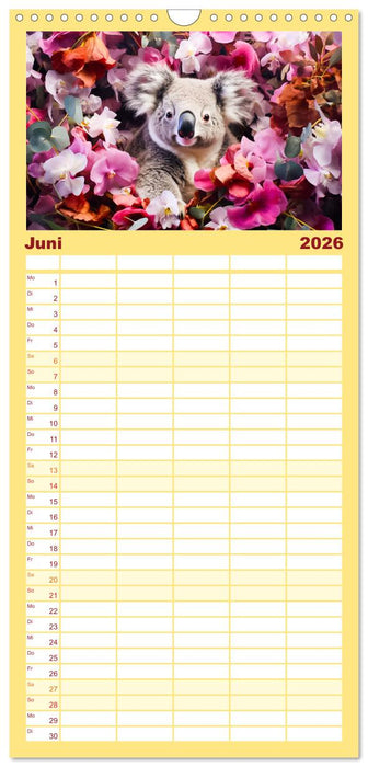 Animal Art - Tiere und Blumen (CALVENDO Familienplaner 2026)