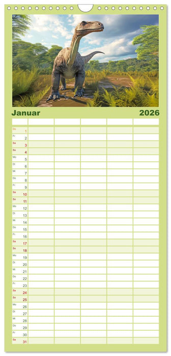 Urzeittiere - KI-Fantasiebilder (CALVENDO Familienplaner 2026)