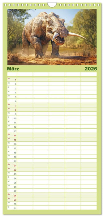 Urzeittiere - KI-Fantasiebilder (CALVENDO Familienplaner 2026)