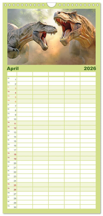 Urzeittiere - KI-Fantasiebilder (CALVENDO Familienplaner 2026)