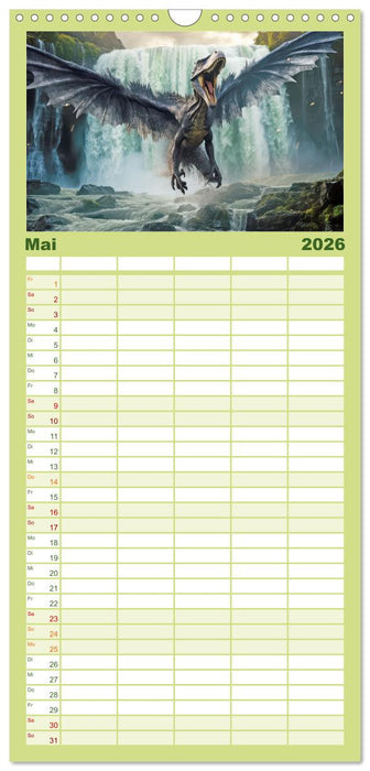 Urzeittiere - KI-Fantasiebilder (CALVENDO Familienplaner 2026)