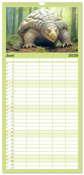 Urzeittiere - KI-Fantasiebilder (CALVENDO Familienplaner 2026)