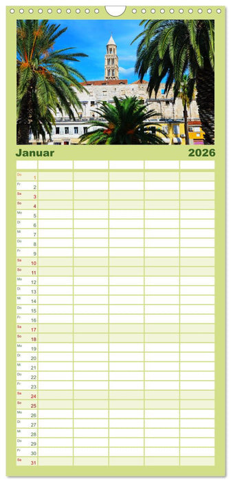 SPLIT Kroatien - Dalmatien (CALVENDO Familienplaner 2026)