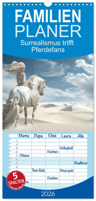 Surrealismus trifft Pferdefans (CALVENDO Familienplaner 2026)