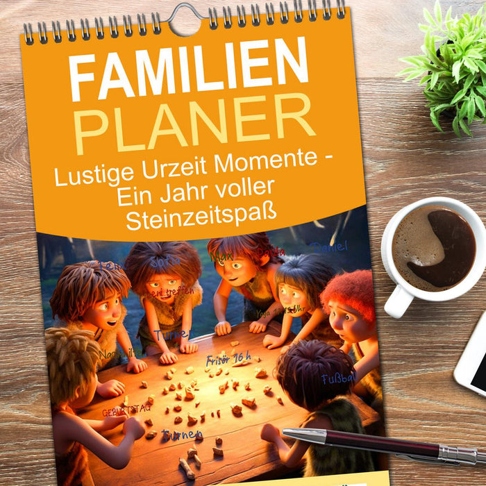 Lustige Urzeit Momente - Ein Jahr voller Steinzeitspaß (CALVENDO Familienplaner 2026)