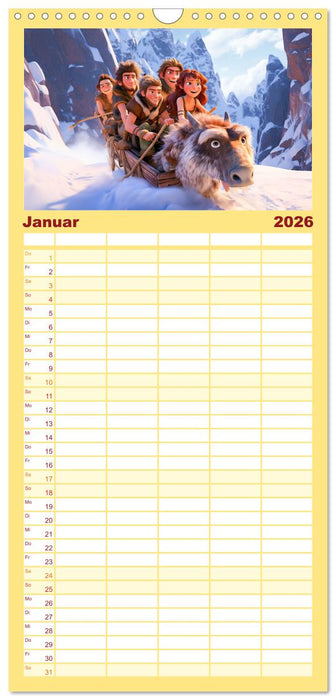 Lustige Urzeit Momente - Ein Jahr voller Steinzeitspaß (CALVENDO Familienplaner 2026)