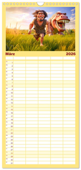 Lustige Urzeit Momente - Ein Jahr voller Steinzeitspaß (CALVENDO Familienplaner 2026)