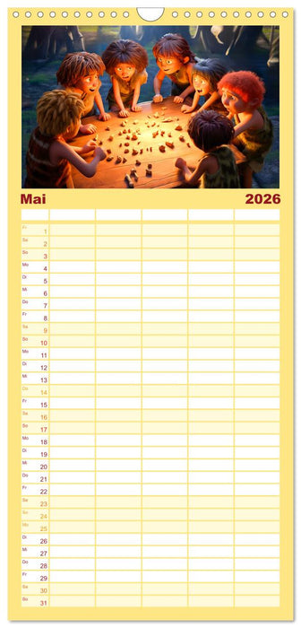 Lustige Urzeit Momente - Ein Jahr voller Steinzeitspaß (CALVENDO Familienplaner 2026)