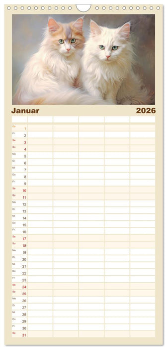 Katzen im Pastellstil (CALVENDO Familienplaner 2026)