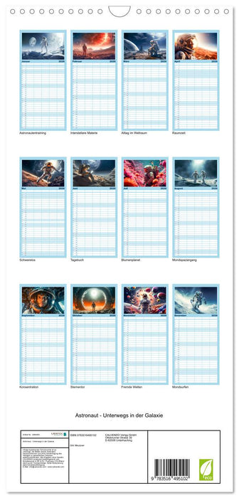 Astronaut - Unterwegs in der Galaxie (CALVENDO Familienplaner 2026)