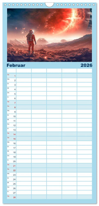 Astronaut - Unterwegs in der Galaxie (CALVENDO Familienplaner 2026)