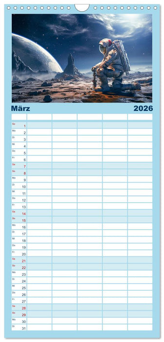 Astronaut - Unterwegs in der Galaxie (CALVENDO Familienplaner 2026)