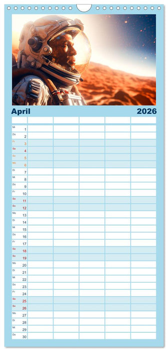 Astronaut - Unterwegs in der Galaxie (CALVENDO Familienplaner 2026)