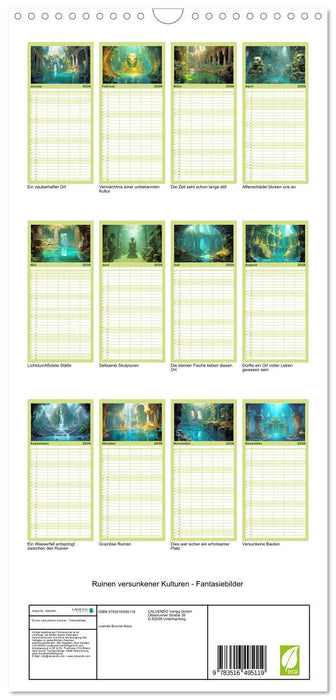 Ruinen versunkener Kulturen - Fantasiebilder (CALVENDO Familienplaner 2026)