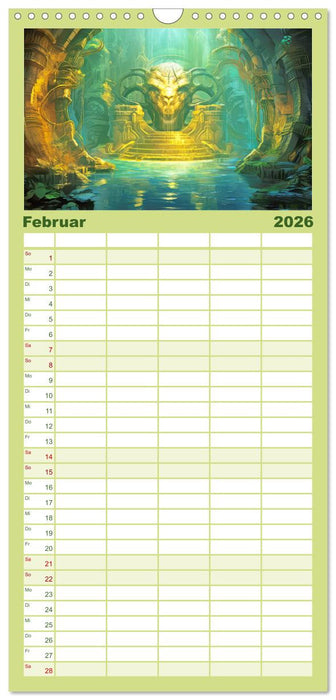 Ruinen versunkener Kulturen - Fantasiebilder (CALVENDO Familienplaner 2026)