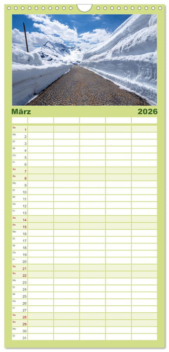 Die Großglockner Hochalpenstraße (CALVENDO Familienplaner 2026)