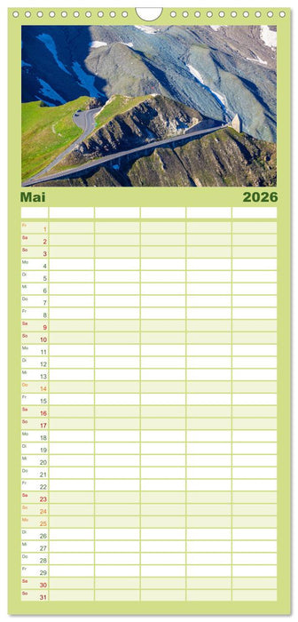 Die Großglockner Hochalpenstraße (CALVENDO Familienplaner 2026)