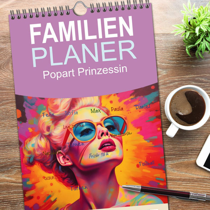 Popart Prinzessin (CALVENDO Familienplaner 2026)