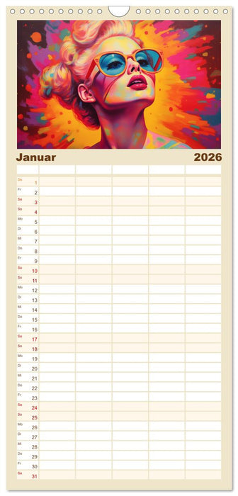 Popart Prinzessin (CALVENDO Familienplaner 2026)