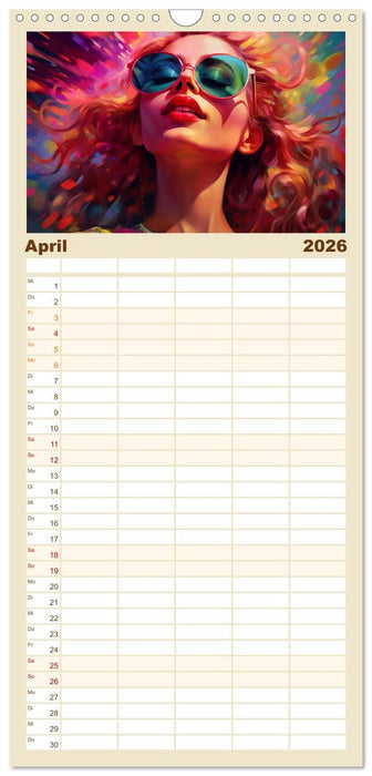 Popart Prinzessin (CALVENDO Familienplaner 2026)