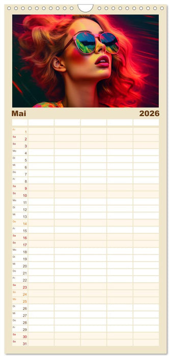 Popart Prinzessin (CALVENDO Familienplaner 2026)