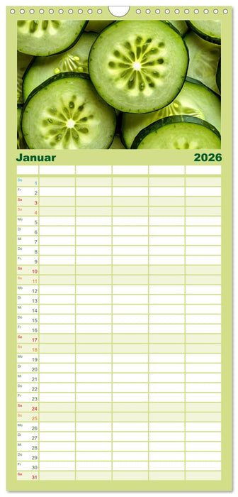 GRÜN - Gemüse und Obst - Knackig und Frisch (CALVENDO Familienplaner 2026)