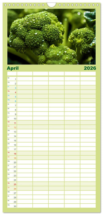 GRÜN - Gemüse und Obst - Knackig und Frisch (CALVENDO Familienplaner 2026)
