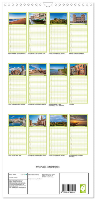 Unterwegs in Norditalien (CALVENDO Familienplaner 2026)
