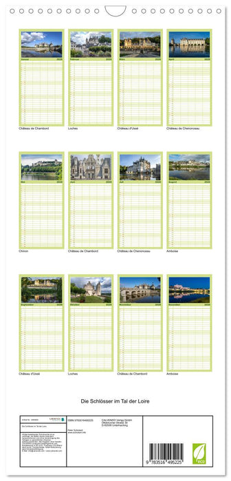 Die Schlösser im Tal der Loire (CALVENDO Familienplaner 2026)