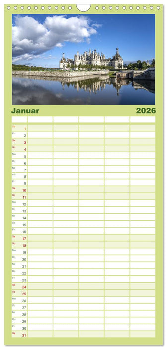 Die Schlösser im Tal der Loire (CALVENDO Familienplaner 2026)