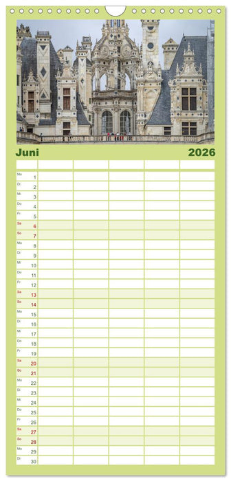 Die Schlösser im Tal der Loire (CALVENDO Familienplaner 2026)