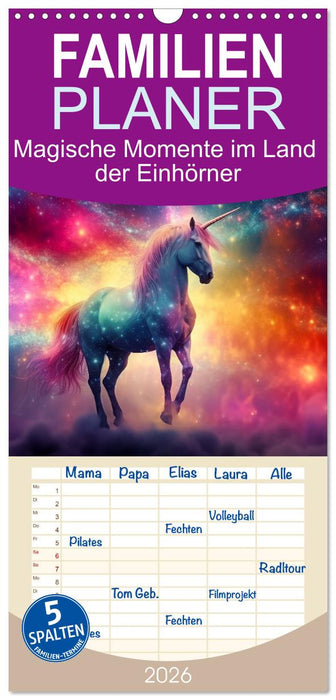 Magische Momente im Land der Einhörner (CALVENDO Familienplaner 2026)