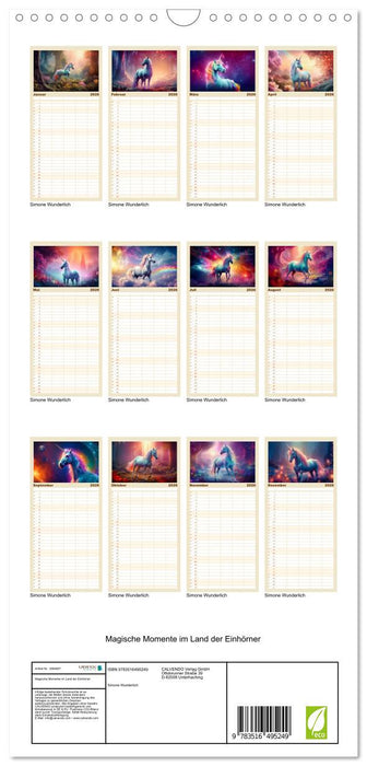Magische Momente im Land der Einhörner (CALVENDO Familienplaner 2026)