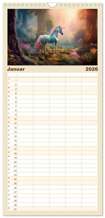 Magische Momente im Land der Einhörner (CALVENDO Familienplaner 2026)