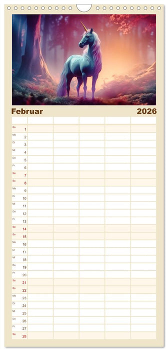 Magische Momente im Land der Einhörner (CALVENDO Familienplaner 2026)