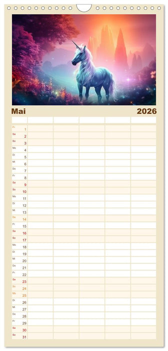 Magische Momente im Land der Einhörner (CALVENDO Familienplaner 2026)
