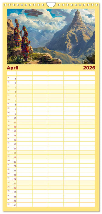 Sternenkrieger - Science Fiction Visionen der Maya und Azteken (CALVENDO Familienplaner 2026)