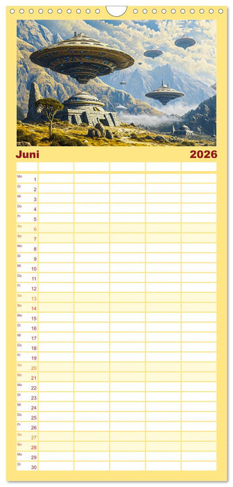 Sternenkrieger - Science Fiction Visionen der Maya und Azteken (CALVENDO Familienplaner 2026)