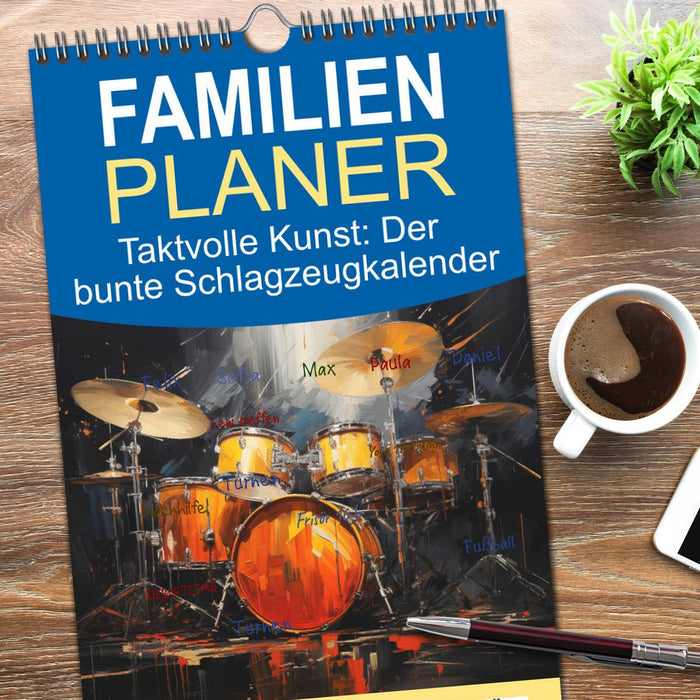 Taktvolle Kunst: Der bunte Schlagzeugkalender (CALVENDO Familienplaner 2026)
