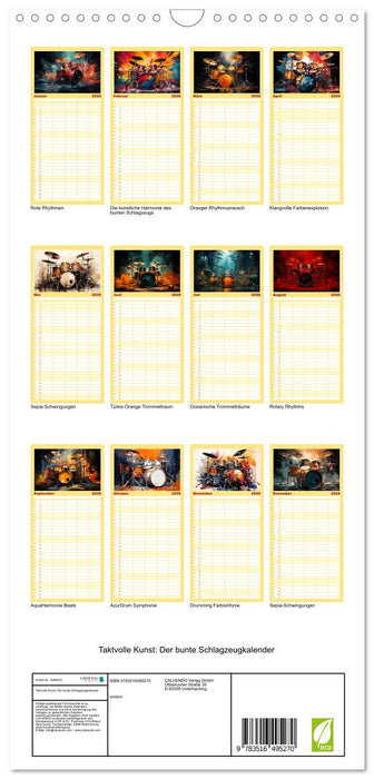 Taktvolle Kunst: Der bunte Schlagzeugkalender (CALVENDO Familienplaner 2026)