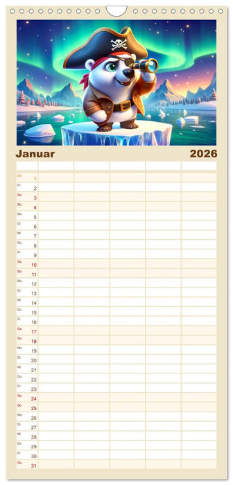 Kleine Piraten, Große Träume" - Ein Kalender für junge Entdecker (CALVENDO Familienplaner 2026)