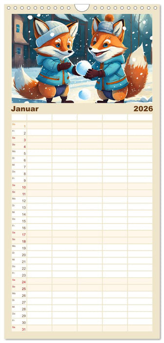 Schlaufuchs - Abenteuer Schule (CALVENDO Familienplaner 2026)