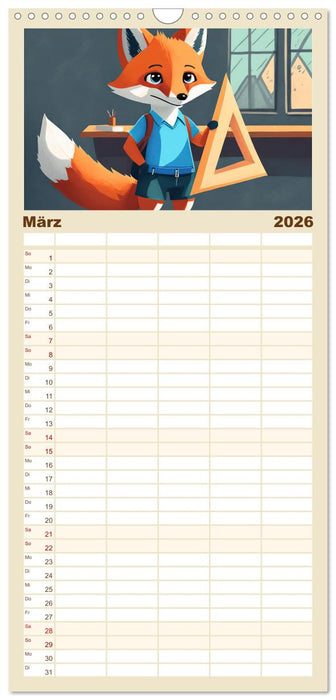 Schlaufuchs - Abenteuer Schule (CALVENDO Familienplaner 2026)