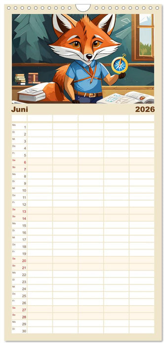 Schlaufuchs - Abenteuer Schule (CALVENDO Familienplaner 2026)