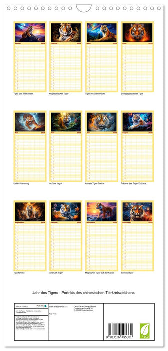 Jahr des Tigers - Porträts des chinesischen Tierkreiszeichens (CALVENDO Familienplaner 2026)