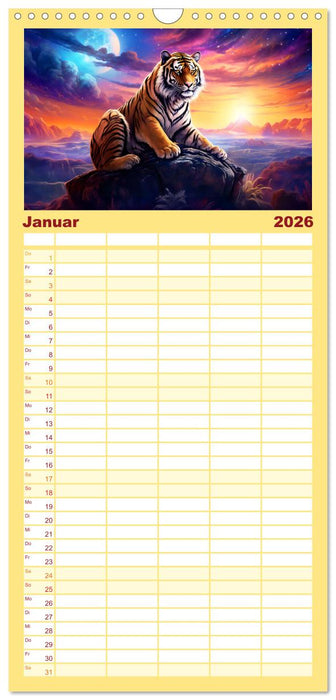 Jahr des Tigers - Porträts des chinesischen Tierkreiszeichens (CALVENDO Familienplaner 2026)