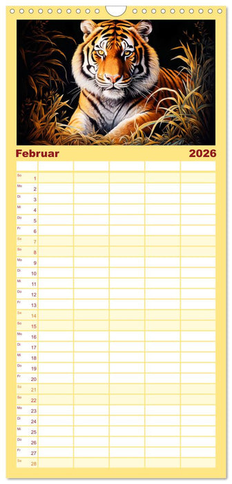 Jahr des Tigers - Porträts des chinesischen Tierkreiszeichens (CALVENDO Familienplaner 2026)
