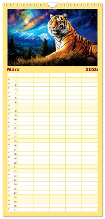 Jahr des Tigers - Porträts des chinesischen Tierkreiszeichens (CALVENDO Familienplaner 2026)